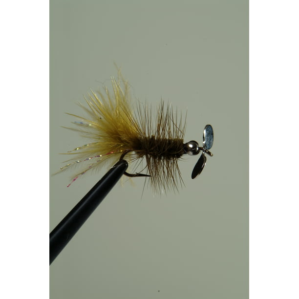 Trout/Freshwater Size 6 HOT ITEM** Sold per 4 Olive/Red Tag Gold Spinner Fly